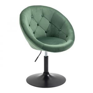 Havanna Fauteuil Lounge Fauteuil club Tabouret de bar Fauteuil pivotant Rétro Vert foncé/Noir - Svita