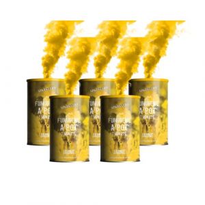 Lot de 5 Fumigènes en Pot 1 MINUTE couleur Jaune - Allumage à mèche, durée 60 secondes,