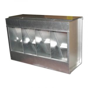 None Mangeoire 20 Kg 4 Compartiments M&eacute;tal 46 X 17 X 40 Cm