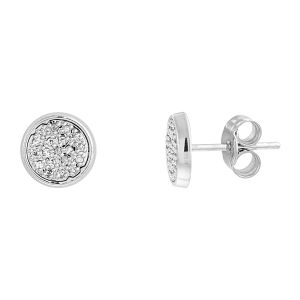 Cleor Puces d'oreilles en or 750/1000 avec diamants - blanc