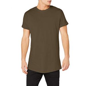 Urban classics Long Shaped Turnup Tee T- T-Shirt, Vert (Olive 176), S Homme