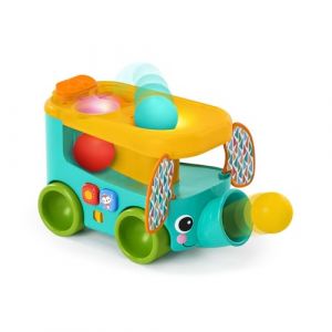 Bright Starts Bus avec Balles Pop & Roll Safari, Jeu de Lancement de Balles avec Éléphant, pour Enfants de 6 Mois et Plus, Unisexe