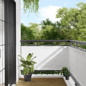 VidaXL Écran de Balcon Brise-vue de Jardin Écran de Protection Écran dIntimité Terrasse Extérieur Blanc 75x700 cm 100% 4000088