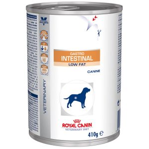 Royal Canin Bo&icirc;tes Veterinary Diet Chien Gastro Intestinal Low Fat Contenance : 12 boites de 410 g