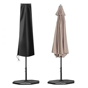 OKPOW Housse de Parasol Protection - 600D Imperméable Housses pour Parasols de Jardin Robuste - Anti-UV Bache Parasol Droit avec Fermeture Éclair Patio Protege pour Parasol de 200 cm
