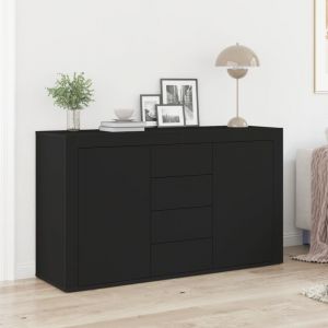 VidaXL Buffet Noir Bois d'ingénierie 120 x 36 x 69 cm Rangement Buffet