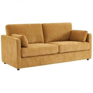Canap&eacute; 2 places d&eacute;houssable tissu L 198 x P 88 x H 85cm - Neo Tissu Ocre