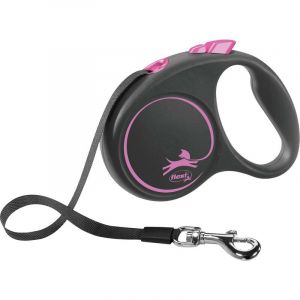 Image de Trixie Flexi laisse sangle BLACK DESIGNm 5m rose