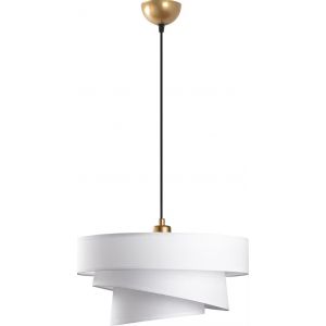 Opviq Lampe pendante de scène - 40 CM de diamètre - Max 40W - Métal et textile - Blanc