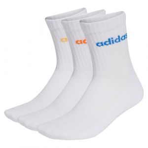 Adidas Chaussettes linear crew 3p blanc/napu/semiic/bleu