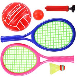 Mgm BLUE SKY - Pack 2 en 1 Basket Badmington Volley - Jeu de Plein Air - 047257 - Multicolore - Plastique - 120 cm x 100 cm - Jouet Enfant - Entrainement - Jeu De Raquette - À Partir de 6 Ans