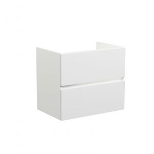 Meuble sous vasque deux tiroirs San Nolita (70 cm) - Longueur: 70 cm - Mélaminé Blanc Brillant
