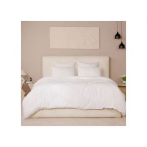 Housse de Couette 240x260 cm Gaze de Coton Lav&eacute; Blanc Pur