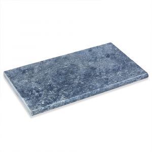 Margelle De Piscine 61x33x3cm Pierre Naturelle Adana Bleu Gris Bord 1/2 Rond