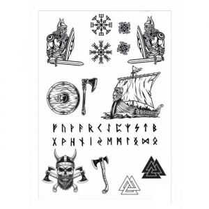 Ptit Clown P'TIT Clown re23293 - Planche de tatouages viking