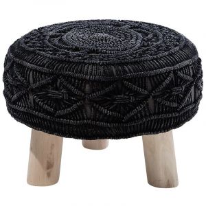 Image de Beliani Tabouret en tissu anthracite Mundra