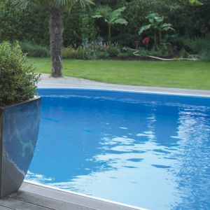 LINER BLEU UNI ACCROCHAGE HUNG POUR PHS BOIS OVALE 6.45M X 4.70M X 1.28M
