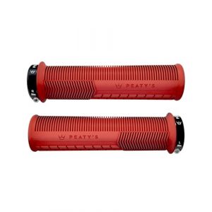 Peaty's Monarch Grips – Rouge/Champignon/Fin – Confortable, Durable, Barres de Doigts ergonomiques, Coussinet de Pouce, équitation Toute la journée, Tous Temps et Terrain, VTT, Enduro, Descente