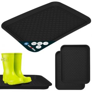 KOTARBAU Lot de 2 bacs d'&eacute;gouttement pour chaussures - 38 x 50 cm - Noir - En plastique - Pour l'hiver