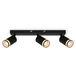 BRILONER - plafonnier avec côté. Prise de lumière, orientable, GU10, plafonnier, lampe, lampe de salon, lampe de chambre, lampe de cuisine, spot de plafond, éclairage de plafond, 40 cm, noir