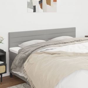 Image de VidaXL T&ecirc;tes de lit 2 pcs Gris clair 80x5x78/88 cm Tissu