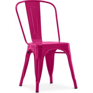 Tolix Style - Chaise de salle à manger - Design industriel - Acier - Nouvelle édition - Stylix Fuchsia - Acier - Fuchsia