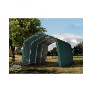 Intent24 Tente de pâturage 3,3x8,4 m, PVC d'env. 550g/m² d'épaisseur, vert foncé, béton