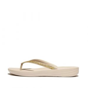 FitFlop Femme Iqushion Sparkle Tongues, Beige Pierre, 37 EU