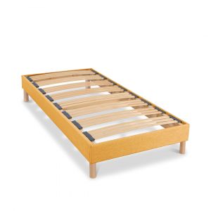 Literie Sommier à lattes en bois kit color 90x200 cm Coloris Jaune Livré en kit - Jaune - Bellecour
