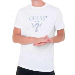 Guess T shirt USA washed Homme Blanc
