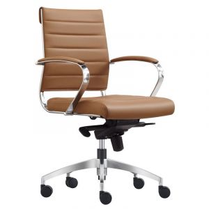 Chaise de bureau Cádiz Cognac - 100% cuir