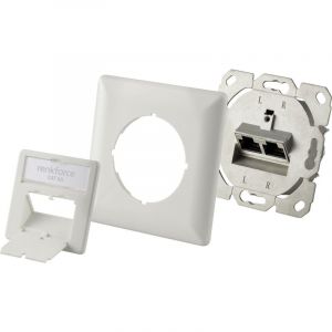 Renkforce Prise réseau encastré insert cat 6a 2 ports blanc - blanc