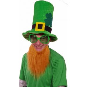 Image de Ptit Clown Chapeau velours avec barbe rousse Saint Patrick