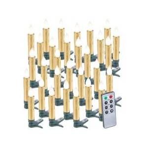 Image de Lunartec 30 bougies LED pour sapin de Noël avec télécommande - coloris Or