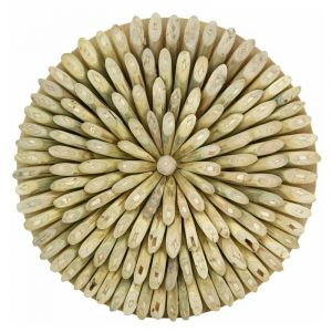 Aubry Gaspard Décoration murale ronde en teck massif naturel