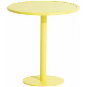 Petite friture Table ronde Week-End / Bistrot - Aluminium - Ø 70 cm jaune en métal