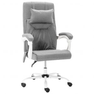 VidaXL Chaise de bureau de massage Similicuir Gris - Gris