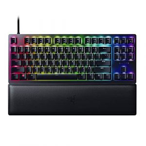 Razer Huntsman V2 Tenkeyless (Switches Violets) - Clavier Gamer Optique (Switches Optiques Clicky, Touches en PBT Doubleshot, Repose-Poignet) Clavier US | Noir