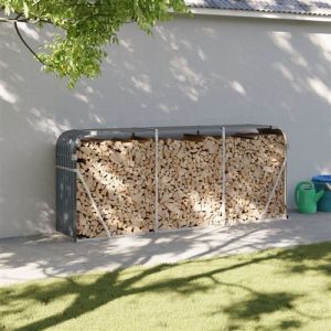 VidaXL Porte-bûches anthracite 234x45x100 cm acier galvanisé