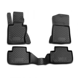Omac 3D Tapis de sol pour BMW X3 E83 2003-2010 en caoutchouc Noir