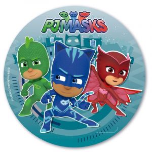 Image de Dekora Disque d'azyme PJ MASKS Pyjamasques 20 cm Décoration gâteau anniversaire enfant fête