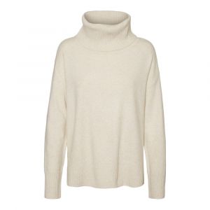 Image de Vero Moda Pull à col roulé et manches longues Naturel - Taille 34