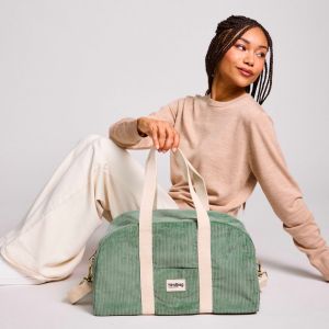 Sac &agrave; Langer Charlie - Velours Vert d'Eau