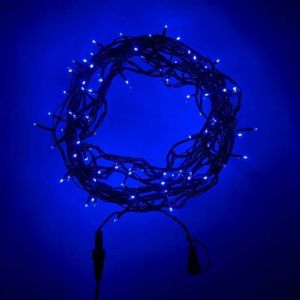 Lotti Guirlande lumineuse led bleue 16 m&egrave;tres c&acirc;ble vert