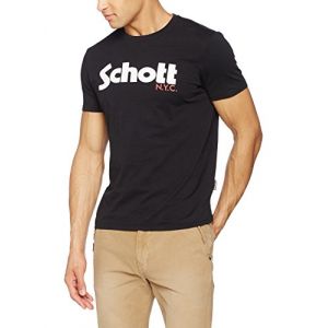 Image de Schott T-shirt Homme T-shirt graphique, Noir Noir - Taille EU XXL,EU S,EU M,EU L,Unique