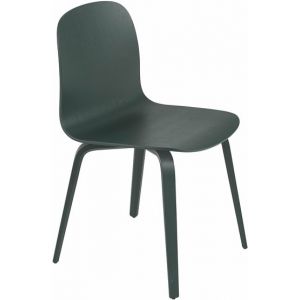 Muuto Chaise Visu / Pieds bois vert foncé en bois