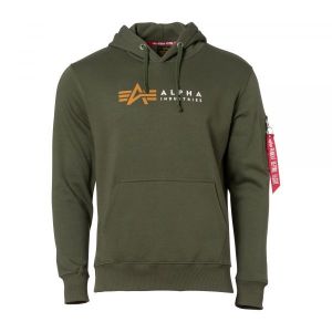 Alpha industries Pull Label L Dark Olive