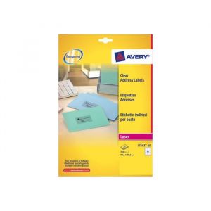 Avery-Zweckform Polyester clair 99.1 x 38.1 mm 350 étiquette(s) (25 feuille(s) x 14) étiquettes