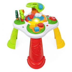 Chicco Table de la forêt, Table avec activités manuelles et électroniques, Jeu éducatif interactif, avec lumières et Sons, Formes et incrustations, Jeux Enfants, 12 Mois - 4 Ans