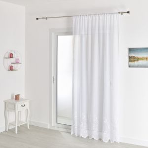 Homemaison Voilage sablé base brodée Blanc - 240 x 240 cm